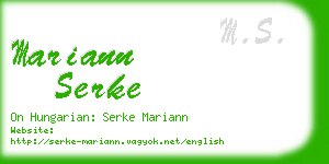 mariann serke business card